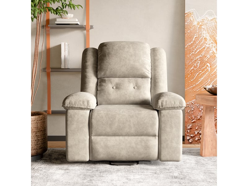  Fauteuil de massage releveur - 93 x 102 x 106 cm-brun - fauteuil massant électrique 8 points, chauffage lombaire, fonction releveur et tissu bronzant  - Conforama D
