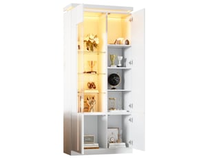 Vitrine coloris blanc 6 étagère(s) <strong>WISHDOR</strong> <strong></strong> - 80 cmx180 cm