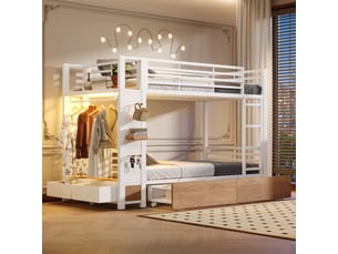 Lit superposé 90x200 cm <strong></strong> <strong>OPULERANE TRADING LTD</strong> coloris blanc