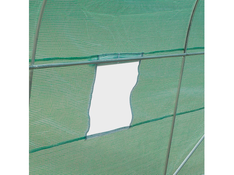  Serre de jardin 445x190x200 cm à toit cintré métal verte  - Conforama C