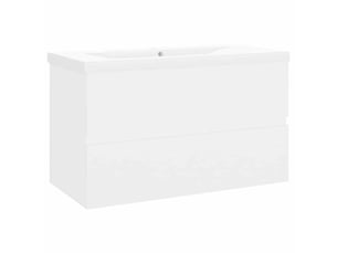 Armoire d'évier avec lavabo intégré blanc bois d'ingénierie shl3670