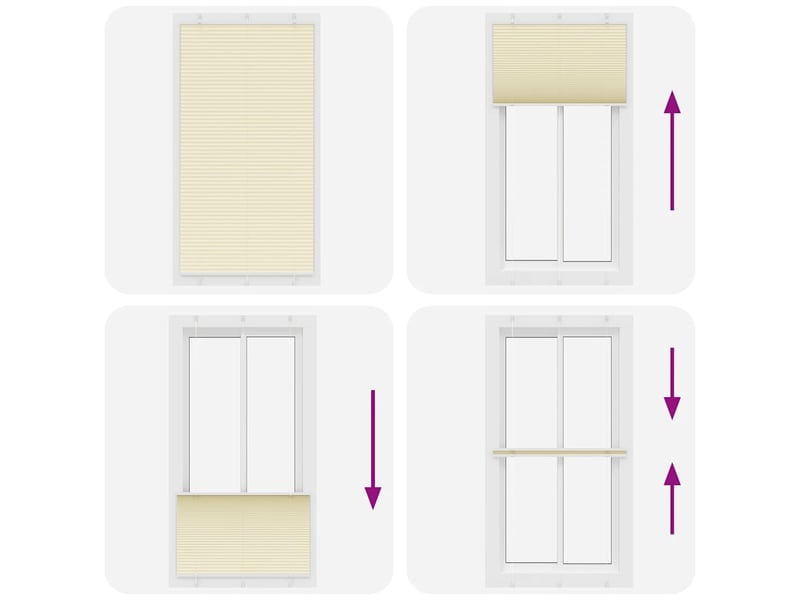  Store plissé, store de fenêtre crème 110x200cm largeur du tissu 109,4cm polyester cf46825  - Conforama E