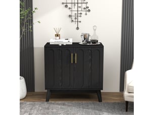 Buffet 2 porte(s) 0 tiroir(s) <strong>DESMIU</strong> <strong>4071298405378</strong> - 80.01 cm coloris noir