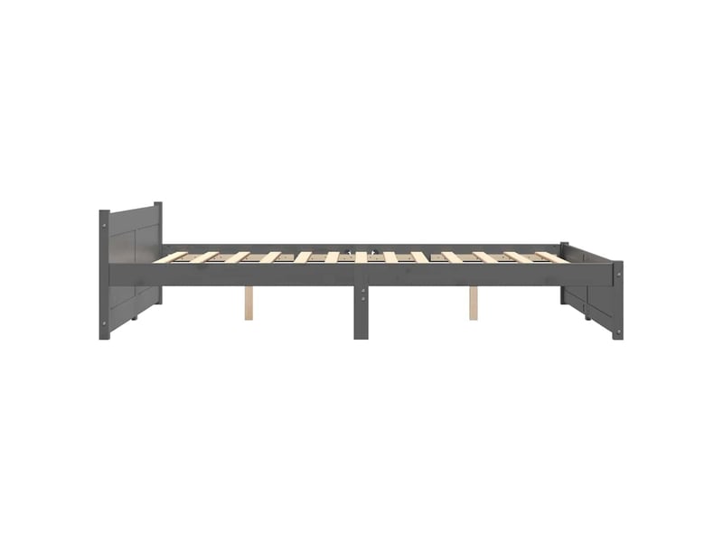  Lit double- lit adulte -  cadre de lit sans matelas gris bois massif 135x190 cm  - Conforama D