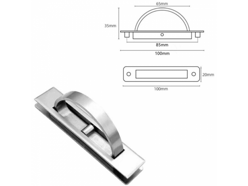  Poignée de porte coulissante - poignée pour meuble - alliage de zinc - 2 pièces - 85 mm - argent  - Conforama C