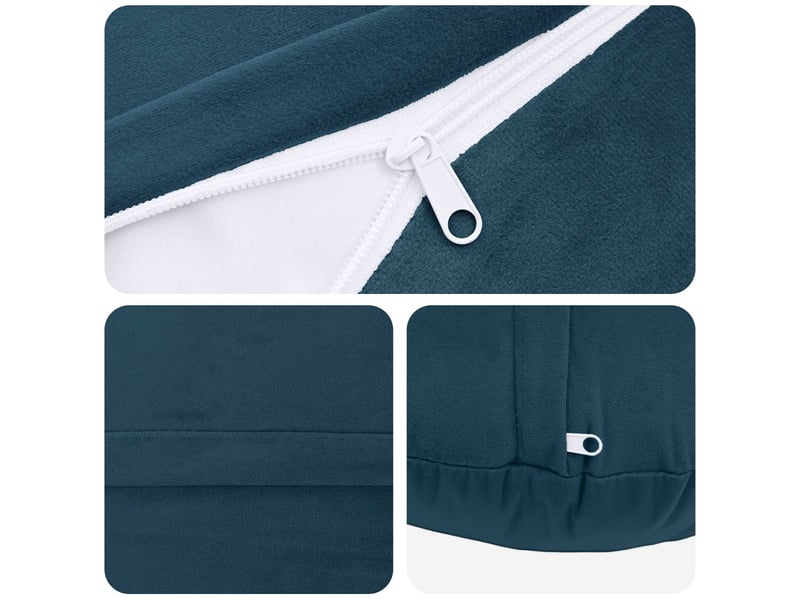 Lot de 2 coussins avec oreiller, coussins décoratifs heerlen bleu velours cf50431 - Conforama E