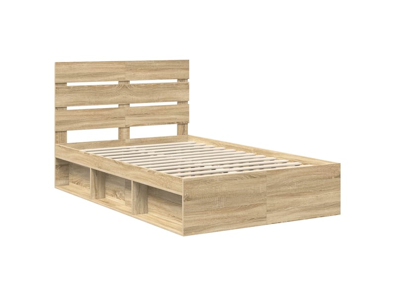  Lit double- lit adulte -  cadre de lit sonoma 120 x 190 cm bois de pin massif  - Conforama C