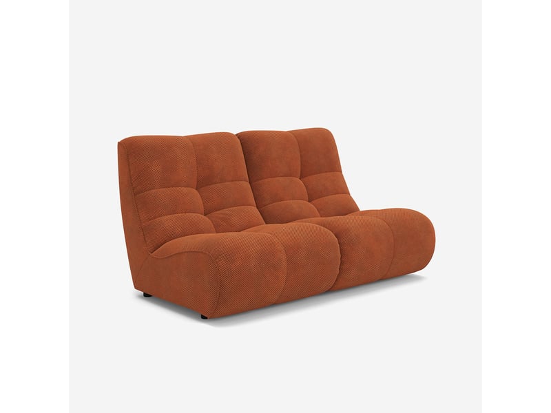  Canapé modulaire 2 places en velours doux design gardena - orange foncé  - Conforama A