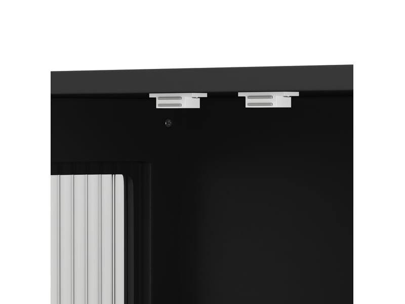  Meuble mural salle de bain 88x26x82,5 cm, rangement moderne gain de place, meuble suspendu design, en mdf, noir  - Conforama E
