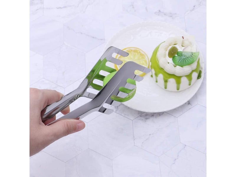  Pince à pâtes en acier inoxydable - ustensile cuisine avec dents pour spaghetti, pâtes et service des aliments  - Conforama C