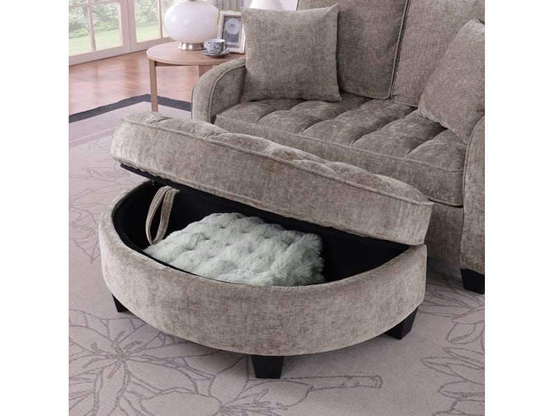  Canapé-lit convertible 1 place en tissu marron avec pouf de rangement, idéal pour les petits espaces  - Conforama D