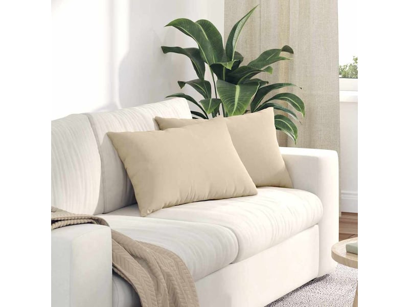 Lot de 2 coussins de canapé, coussins décoratifs tissu crème 60 x 40 cm cf58818 - Conforama B