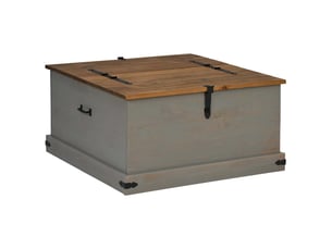 Coffre de rangement, boîte de rangement halden gris 91x91x47 cm bois massif pin