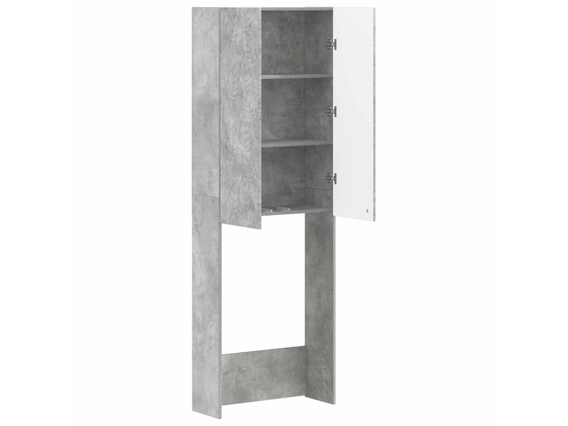  Armoire de toilette, meuble de toilette delft gris béton 66x25.5x190 cm  - Conforama D