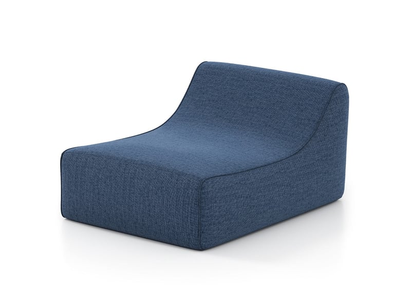  Fauteuil lounge gonflable forme l 126 x 106 x 66 cm soutien ergonomique facile à ranger style contemporain en polyester bleu 20_0017633  - Conforama B