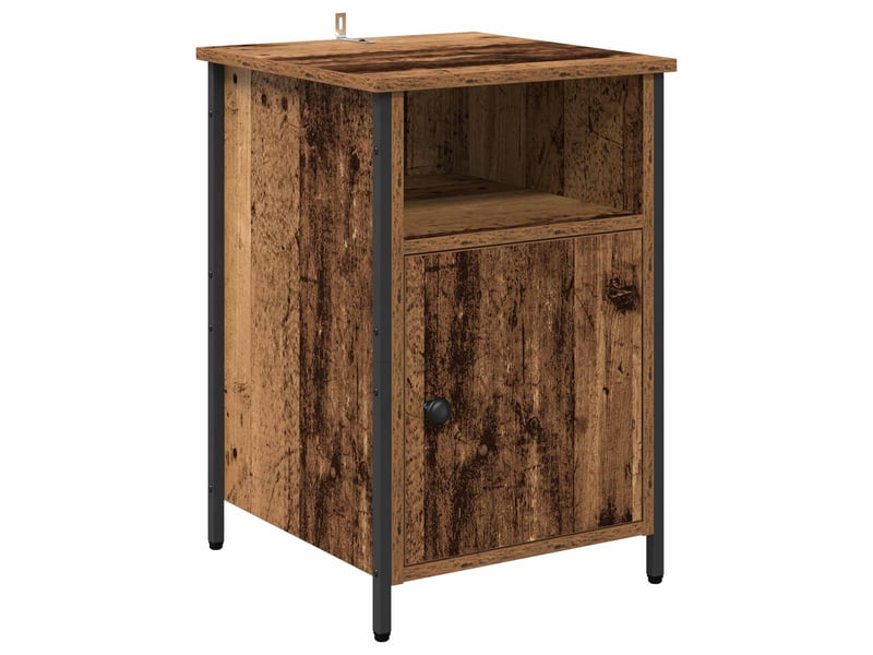  Table de chevet - cabinet de chevet - table de nuit 2 pièces bois ancien 40 x 42 x 60 cm  - Conforama E