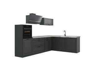 Vicco cuisine en angle, anthracite campagneanthracite, 287 x cm plan de travail marbre