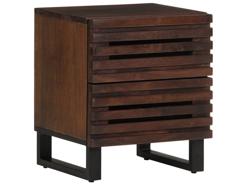  Lot de 2 tables de chevet - cabinet de chevet - table de nuit 40x34x46 cm bois de manguier massif  - Conforama A
