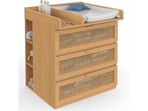 Commode 3 tiroir(s)    <strong>ID MARKET</strong> <strong></strong> coloris bois clair largeur 72 cm