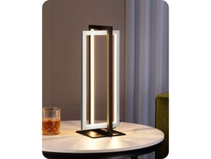 Lampe de table led tactile 18w 750 lm cadre pivotant 3 cct noir argent