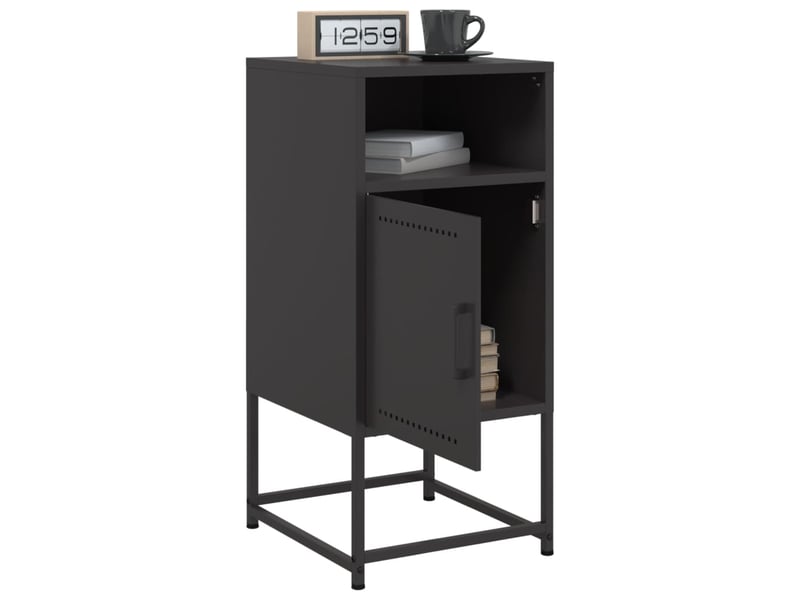  Lot de 2 tables de chevet - cabinet de chevet - table de nuit noir 36x39x78 cm acier  - Conforama B
