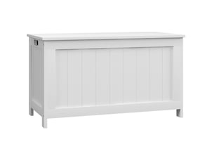 Coffre de rangement avec couvercle 81 x 40 x 46 cm blanc cravdom