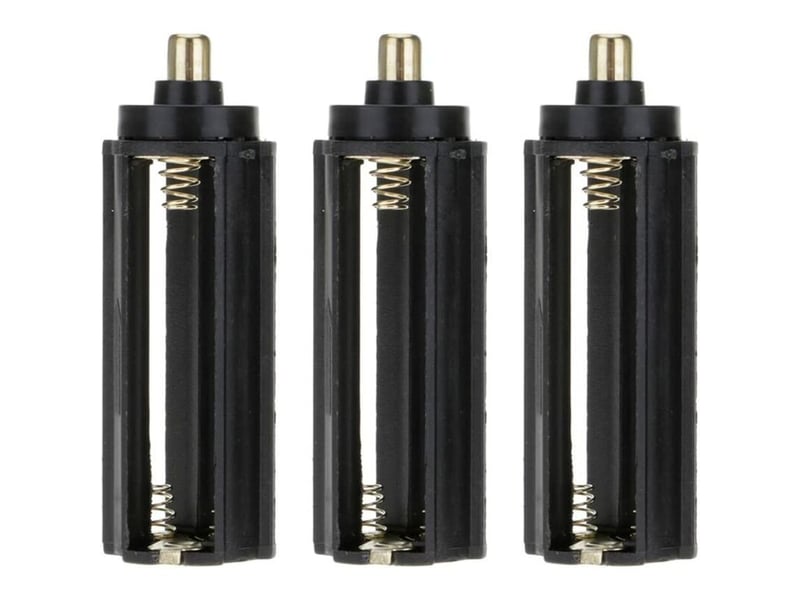  3 pcslot 3 x 1.5 v aaa compartiment de batterie cylindrique support boîte pour 18650 adaptateur convertisseur pour lampe torche  - Conforama E