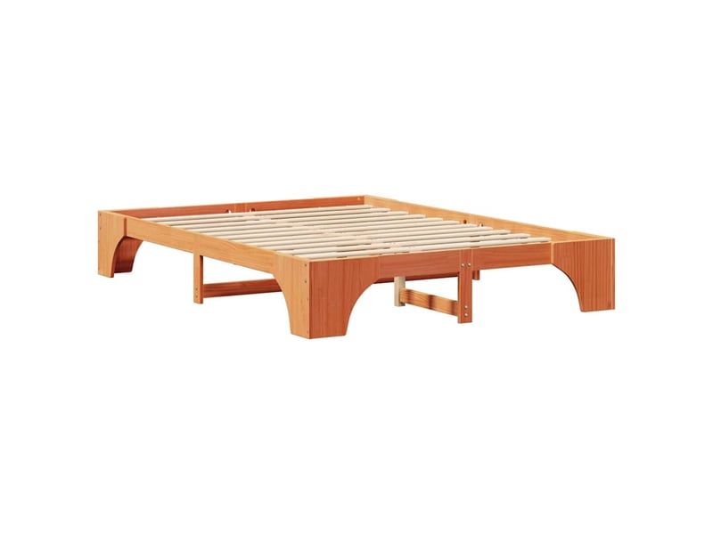  Lit double- lit adulte -  cadre de lit brun  160 x 200 cm pin massif  - Conforama C