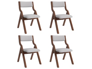 Lot de 6 chaises de salle à manger pliantes en bois et lin, gris