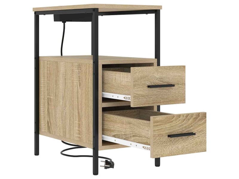  Table de chevet - cabinet de chevet - table de nuit 2 pièces chêne sonoma 30 x 48 x 61 cm  - Conforama E