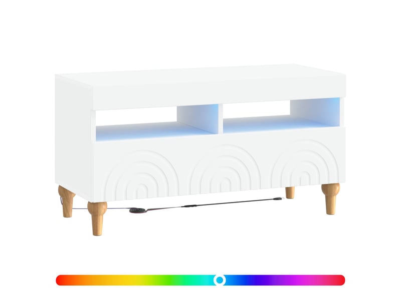  Meuble tv - banc tv - meuble de rangement led blanc bois d'ingénierie  - Conforama C