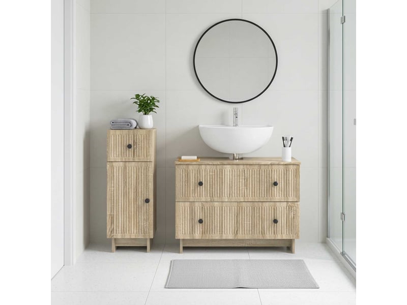  Ensemble de 2 meubles de salle de bain ede chêne sonoma cf63142  - Conforama B