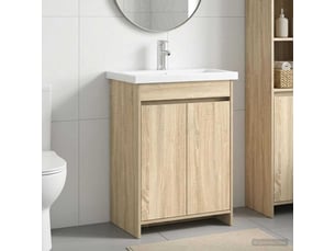 Ensemble de mobilier de salle de bain chêne sonoma shl7287