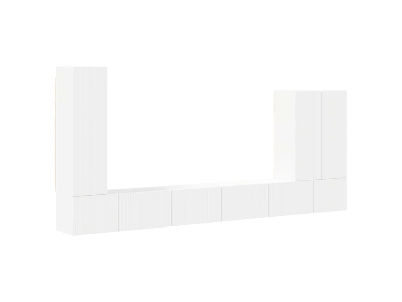  Ensemble de meuble tv - banc tv - meuble de rangement mural 6 pcs blanc  - Conforama A