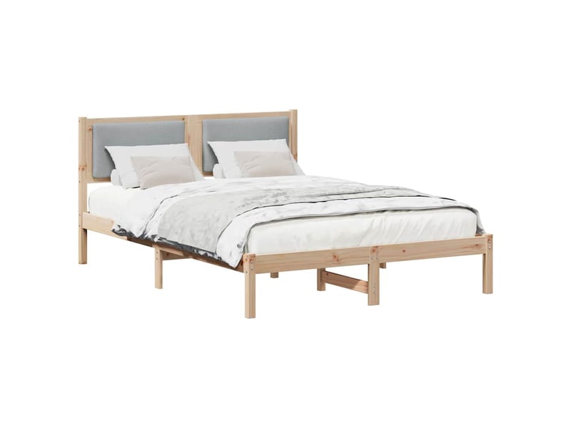  Lit double- lit adulte -  cadre de lit gris clair 140 x 190 cm pin massif  - Conforama B