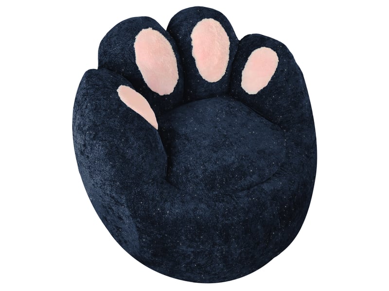  Fauteuil de détente ulevr en forme de patte, assise enveloppante 90 x 90 x 75 cm, flanellette bleue  - Conforama A