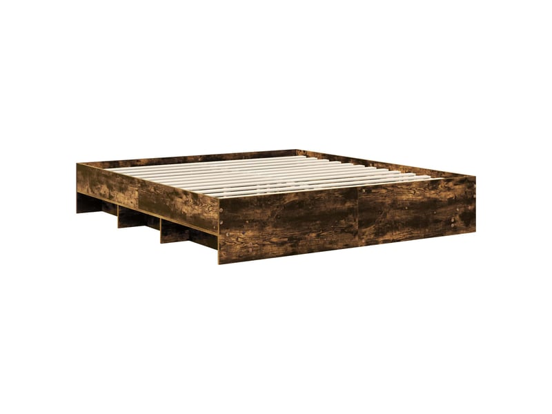  Lit double- lit adulte -  cadre de lit chêne fumé 200 x 200 cm bois d'ingénierie  - Conforama D