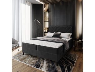 Lit avec rangement 180x200 cm <strong>MASSENO</strong> <strong></strong> coloris noir