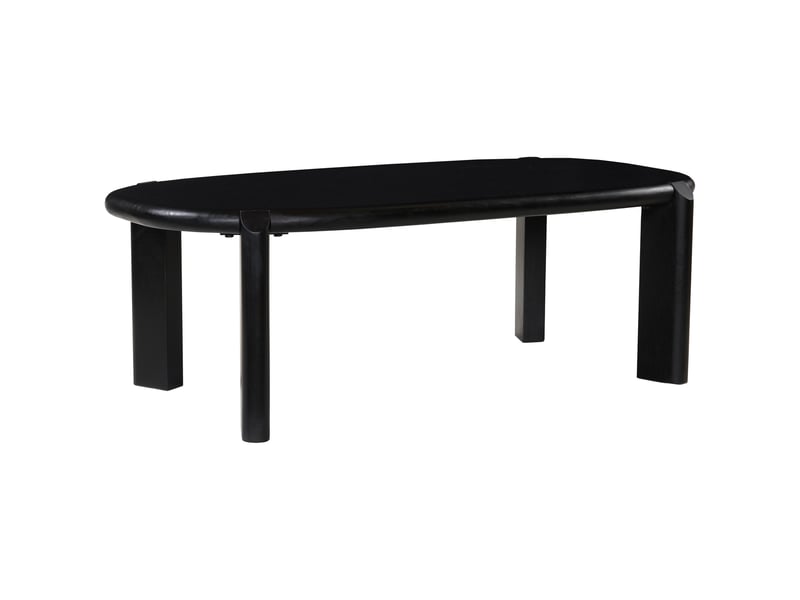  Table basse en bois de manguier massif noire 120cm suri  - Conforama A