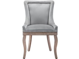 Chaise de salle à manger 61 x 91 cm – gris – lot de 2, velours capitonné, pieds en bois