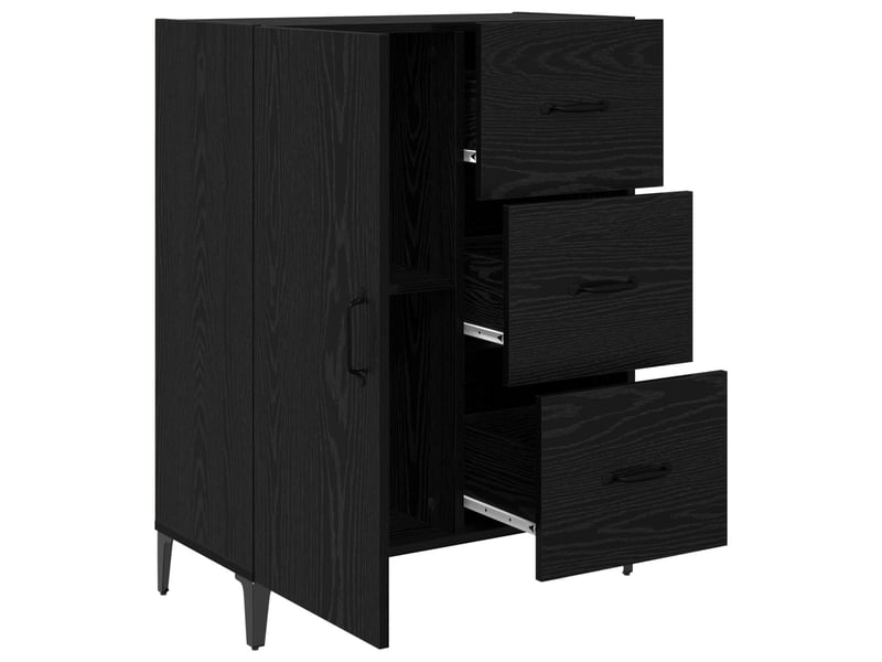 Buffet - bahut - meuble de rangement chêne noir 69,5 x 34 x 90 cm bois d'ingénierie - Conforama E