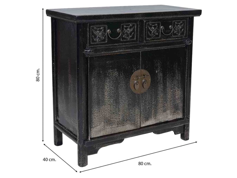  Buffet en bois noir 80x40x80 cm h  - Conforama C