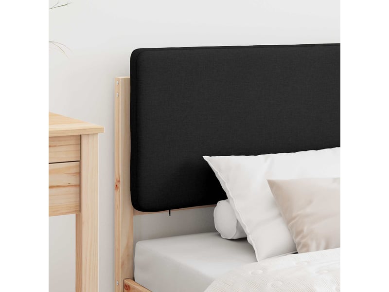  Lit simple- lit adulte -  cadre de lit avec tête de lit rembourrée noir 80 x 200 cm  - Conforama B