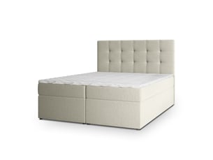 Lit avec rangement 140x200 cm <strong>MASSENO</strong> <strong></strong> coloris beige