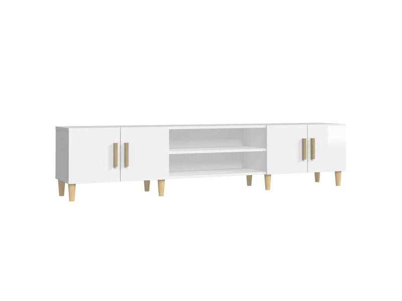  Meuble tv - banc tv - meuble de rangement blanc brillant 180x31,5x40 cm bois d'ingénierie  - Conforama A