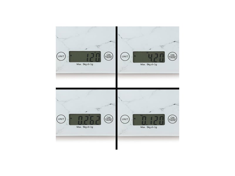  Balance de cuisine electronique 5 kg plateau verre lcd 1 g AAAQU59721 - Conforama C