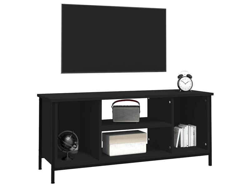  Meuble tv - banc tv - meuble de rangement noir 102x35x45 cm bois d'ingénierie  - Conforama D