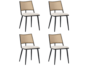 Lot de 4 chaises en rotin coloris noir