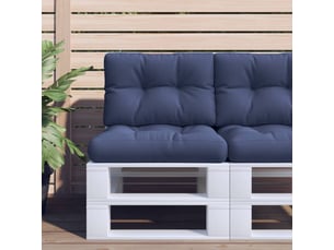 Lot de 2 coussins de palette, coussins de canapé bleu marine tissu cf59501