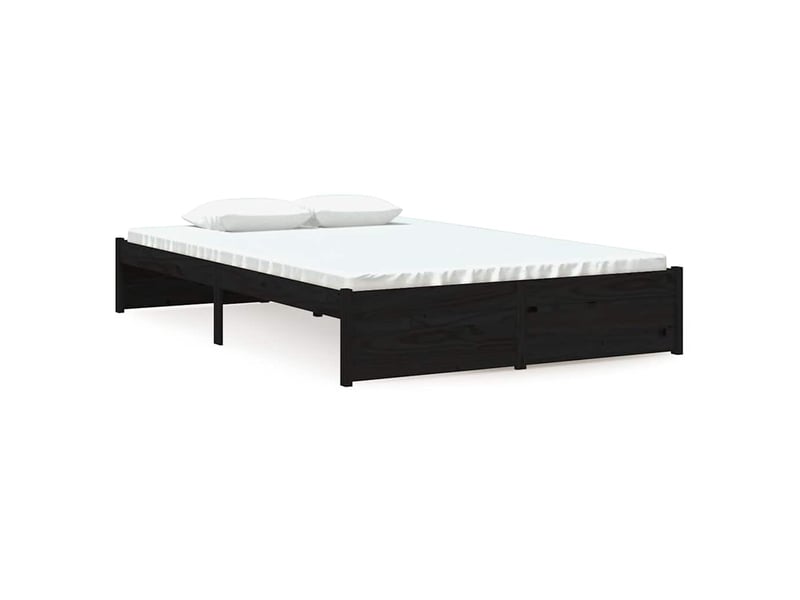  Lit double- lit adulte -  cadre de lit sans matelas noir bois massif 120x190 cm  - Conforama A